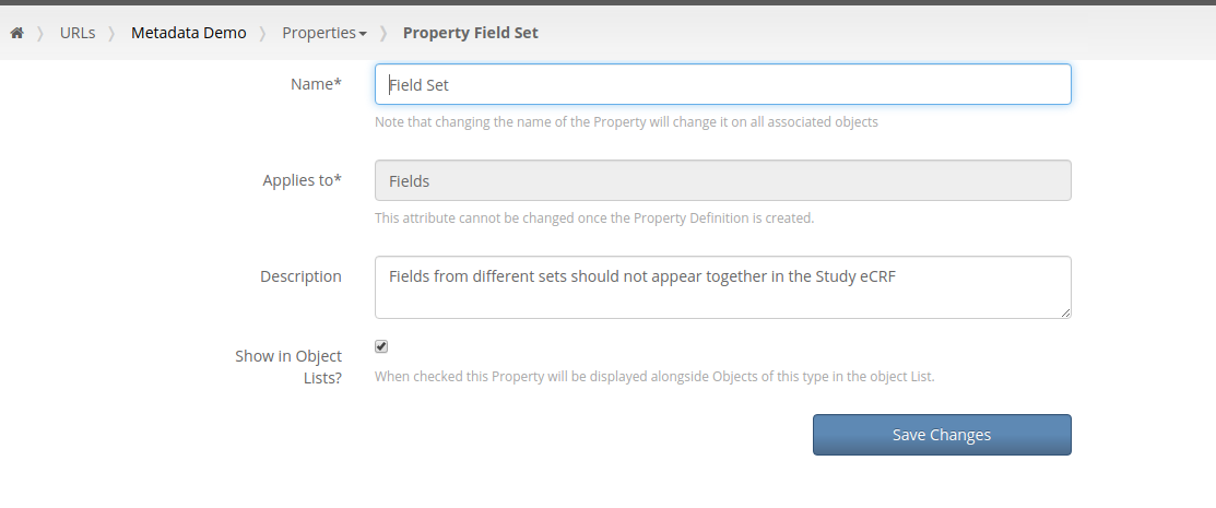 Field Set Property