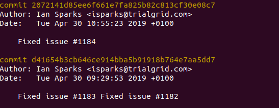 Figure 3: Commit log Commit Log