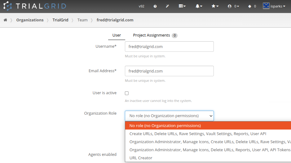 Figure 2: User Edit User Edit