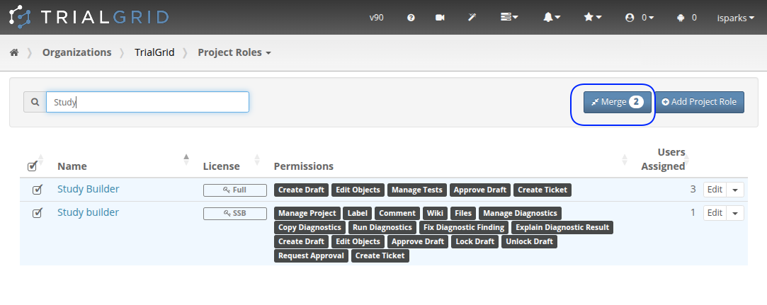 Figure 3: Merge Button Merge Button
